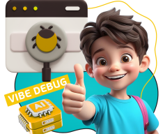 Тестирование & Vibe Debug. Охотники за багами - КИБЕРшкола программирования для детей, компьютерные курсы для школьников, начинающих и подростков - KIBERone г. Северодвинск