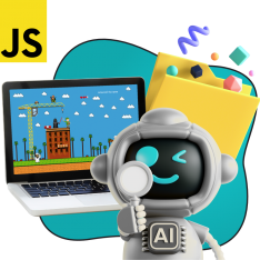 Язык программирования JavaScript + AI. Проектное обучение + геймификация + AI-помощники - КИБЕРшкола программирования для детей, компьютерные курсы для школьников, начинающих и подростков - KIBERone г. Северодвинск
